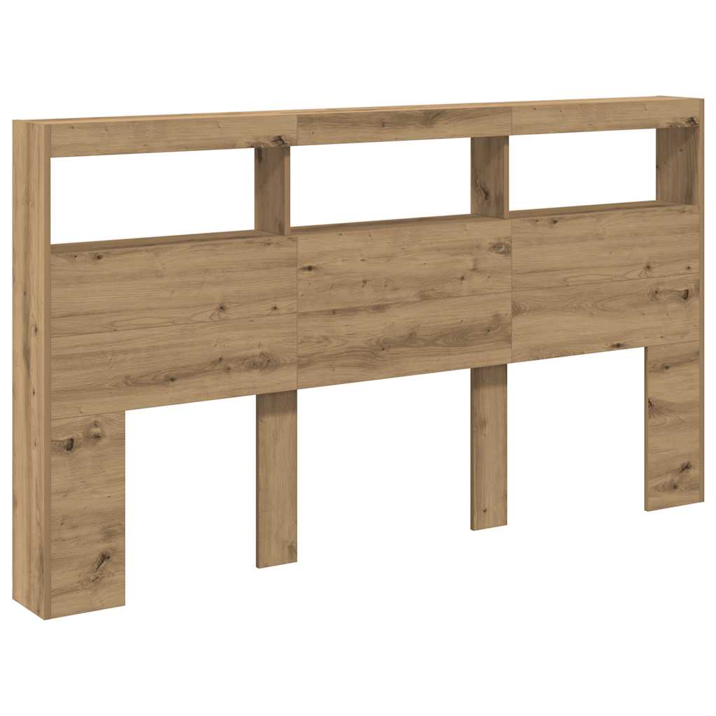 Armoire tête de lit avec LED chêne artisanal 180x17x102 cm - XIOS