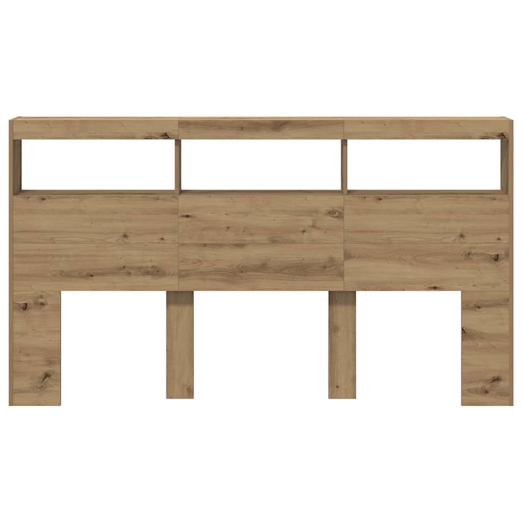 Armoire tête de lit avec LED chêne artisanal 180x17x102 cm - XIOS