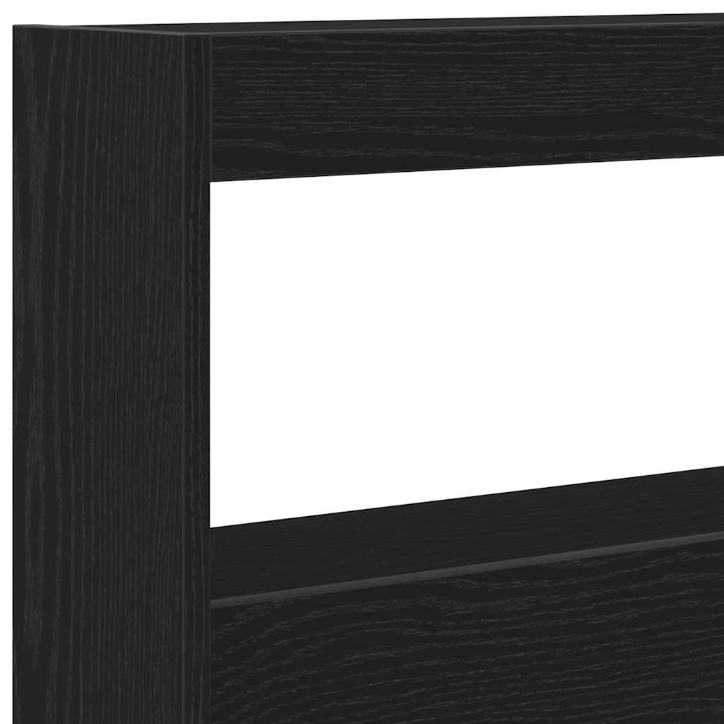 Armoire tête de lit avec LED chêne noir 180x17x102 cm - XIOS