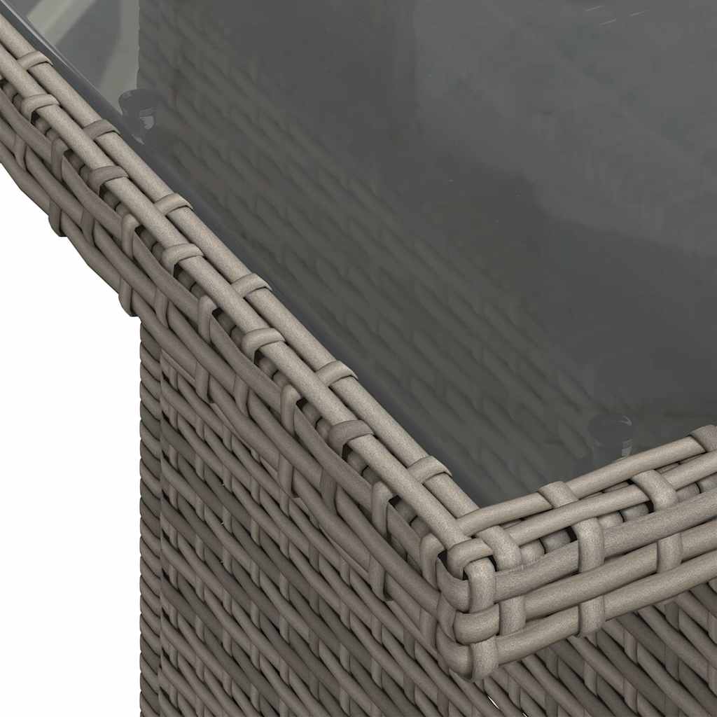 Salon de jardin avec coussins 9 pcs gris résine tressée acacia