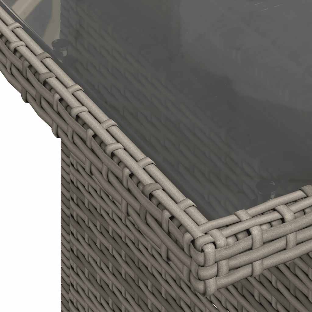 Salon de jardin avec coussins 6 pcs gris résine tressée acacia