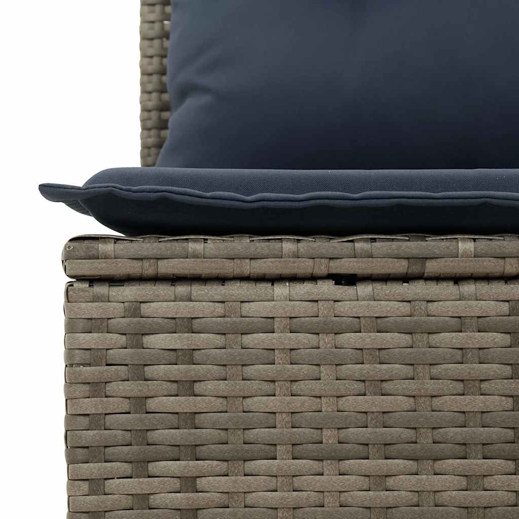Salon de jardin avec coussins 6 pcs gris résine tressée acacia