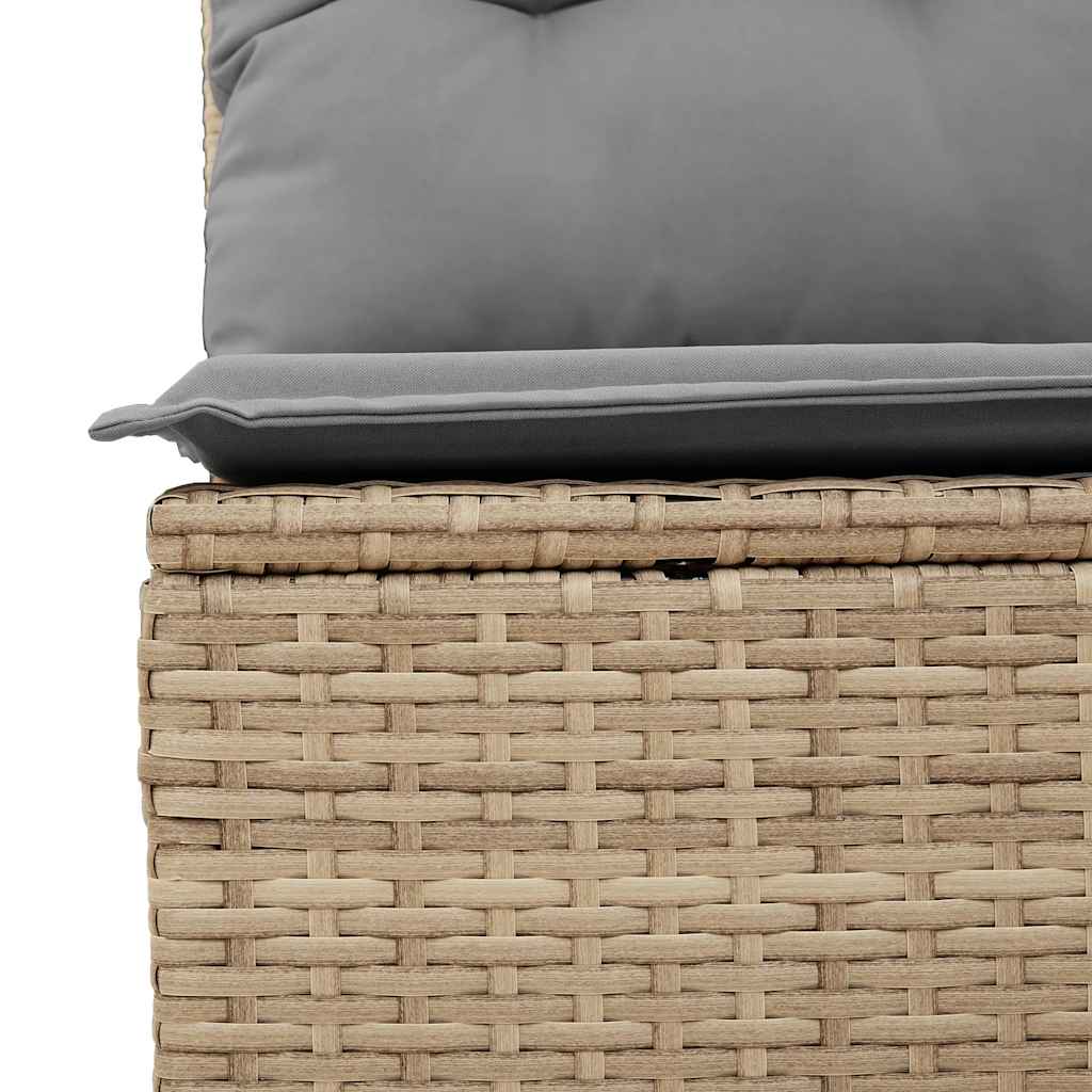 Salon de jardin avec coussins 8 pcs beige résine tressée acacia