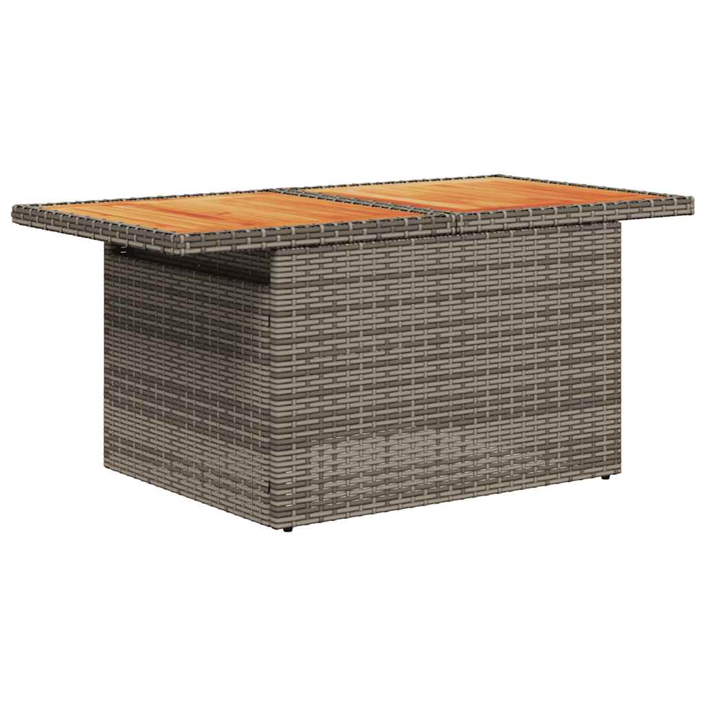 Salon de jardin avec coussins 8 pcs gris résine tressée acacia Salons de jardin vidaXL