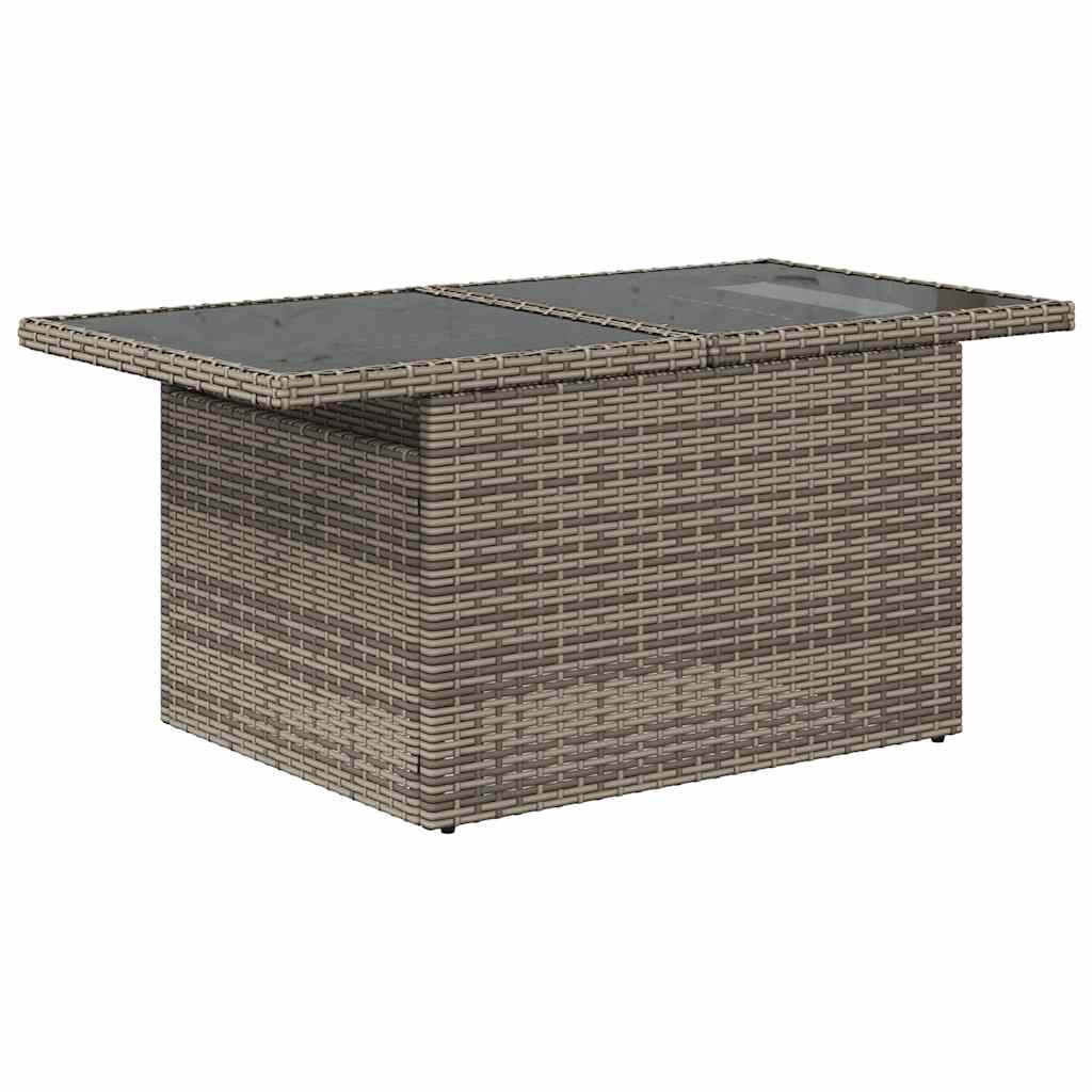 Salon de jardin avec coussins 9pcs marron résine tressée acacia