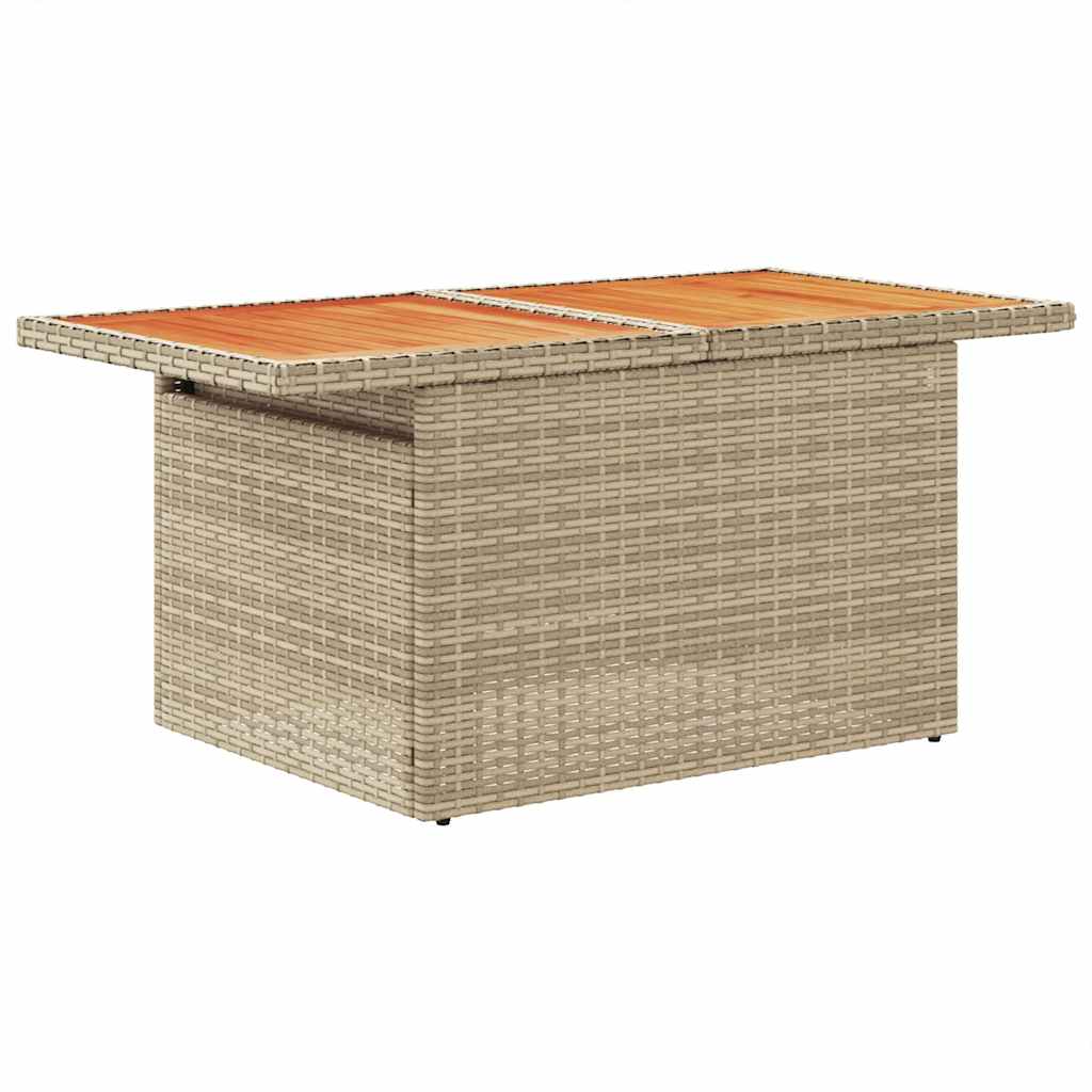 Salon de jardin avec coussins 9 pcs beige résine tressée acacia Salons de jardin vidaXL
