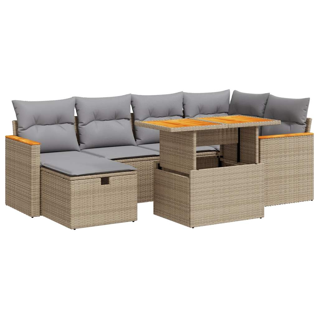 Salon de jardin avec coussins 8 pcs beige résine tressée Salons de jardin vidaXL