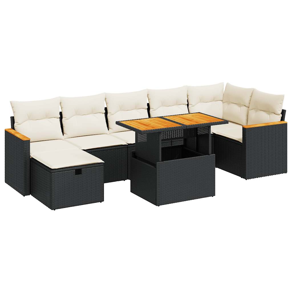 Salon de jardin 5 pcs avec coussins noir résine tressée Salons de jardin vidaXL
