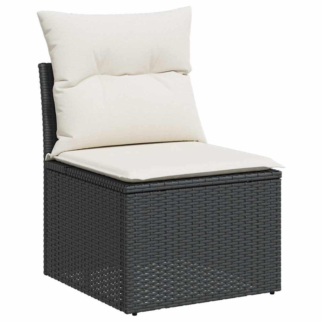 Salon de jardin 5 pcs avec coussins noir résine tressée Salons de jardin vidaXL