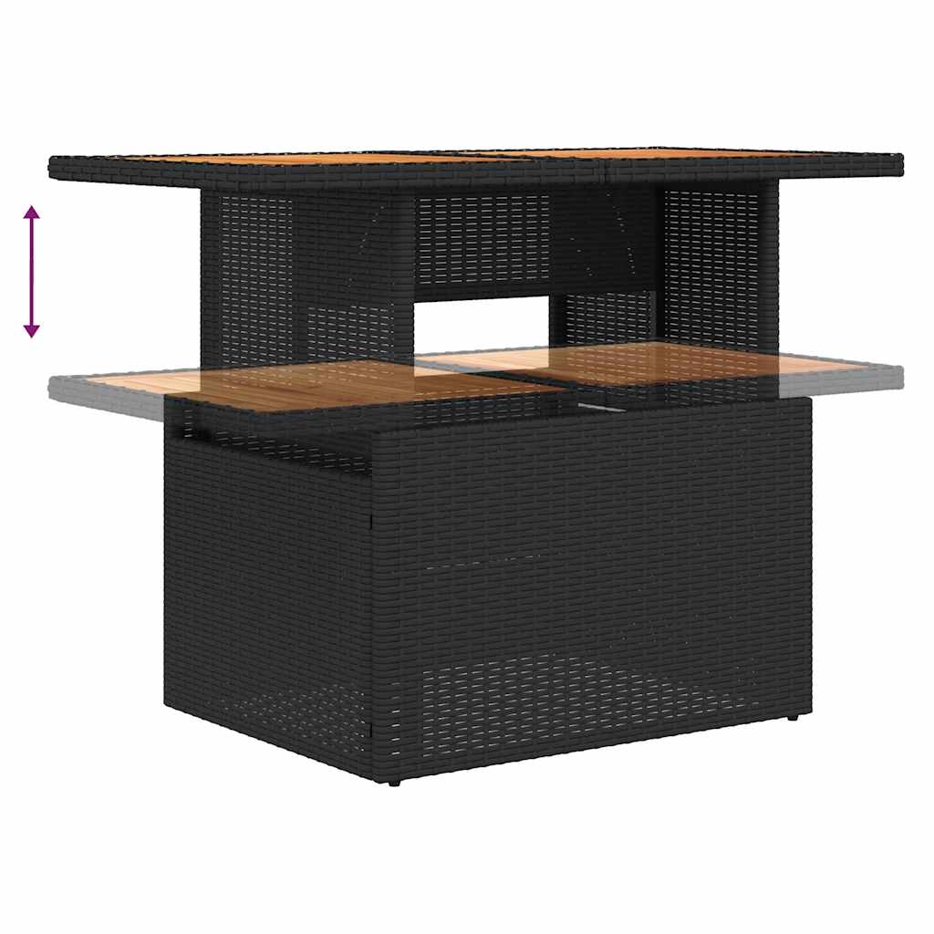 Salon de jardin 5 pcs avec coussins noir résine tressée Salons de jardin vidaXL