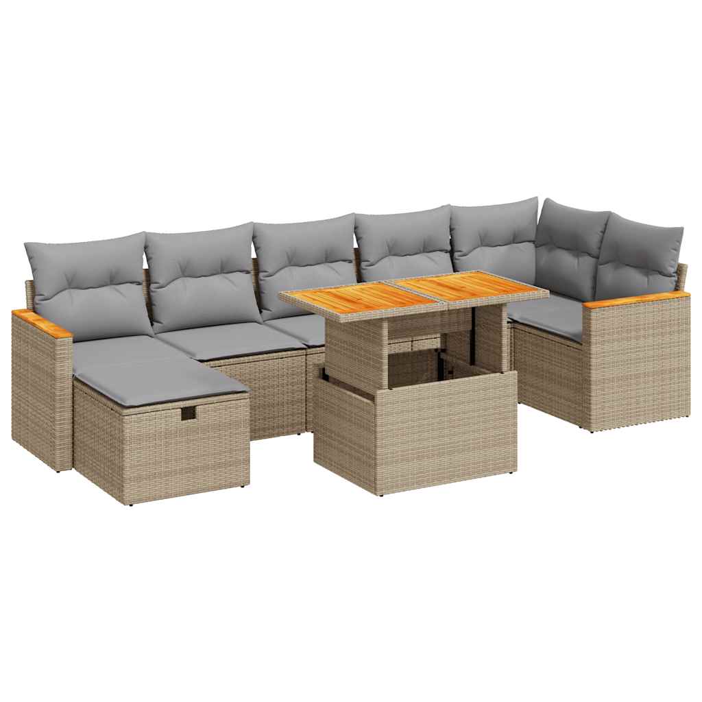 Salon de jardin avec coussins 5 pcs beige résine tressée Salons de jardin vidaXL
