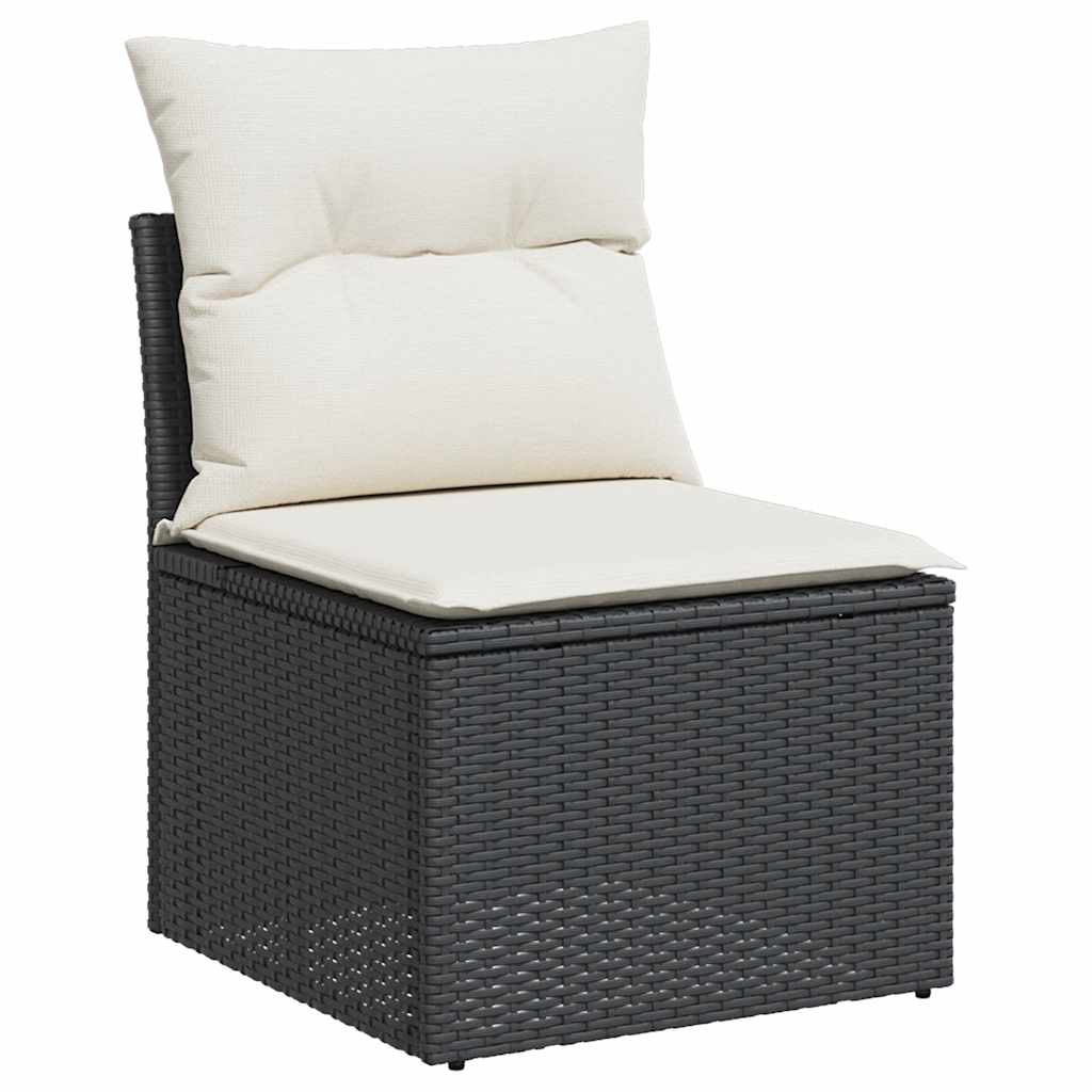 Salon de jardin 8 pcs avec coussins noir résine tressée Salons de jardin vidaXL