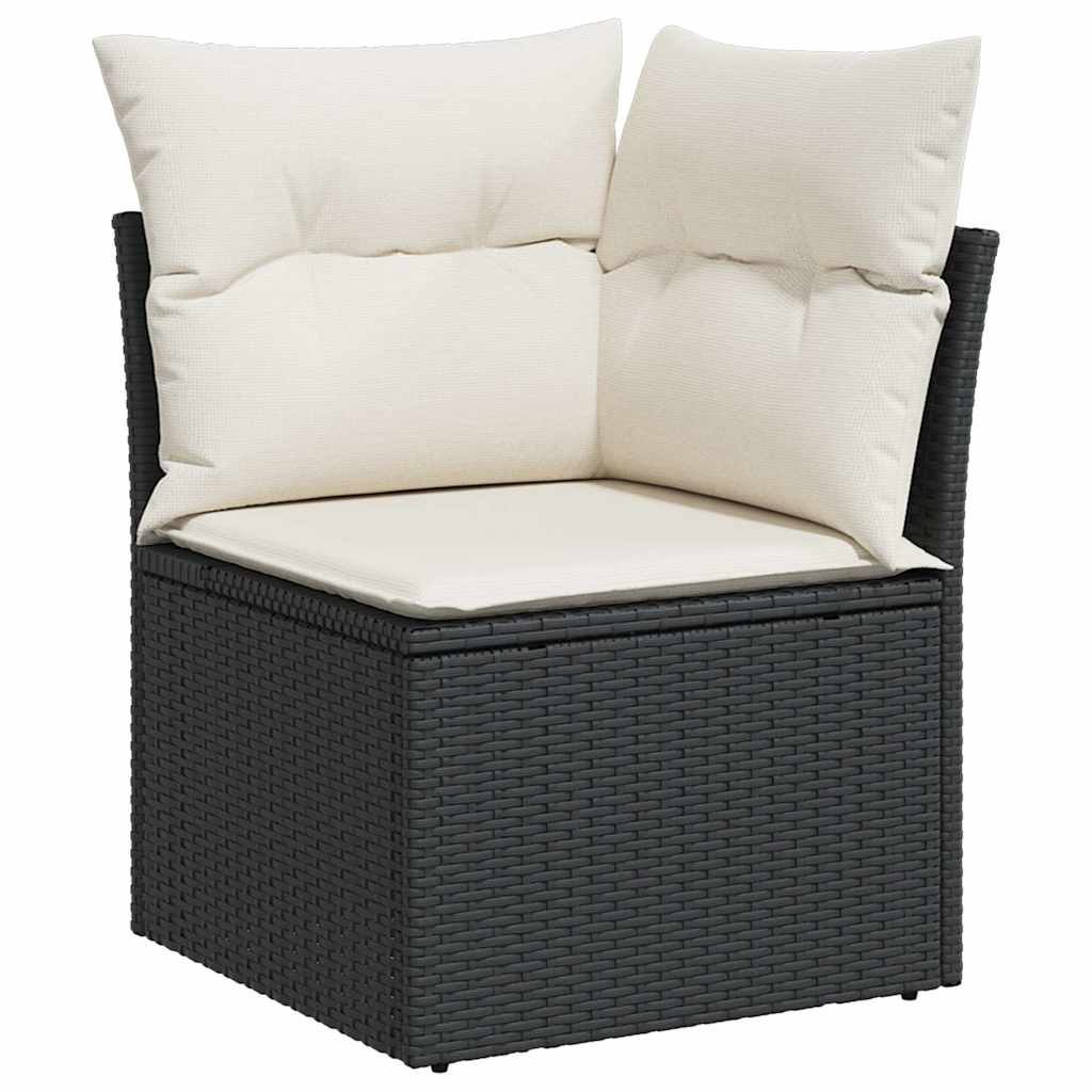 Salon de jardin 8 pcs avec coussins noir résine tressée Salons de jardin vidaXL
