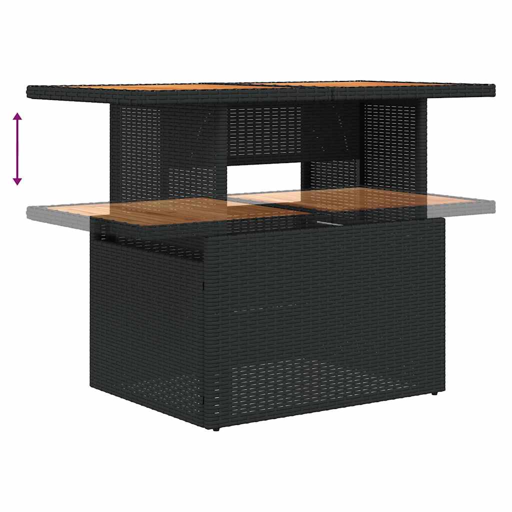 Salon de jardin 8 pcs avec coussins noir résine tressée Salons de jardin vidaXL