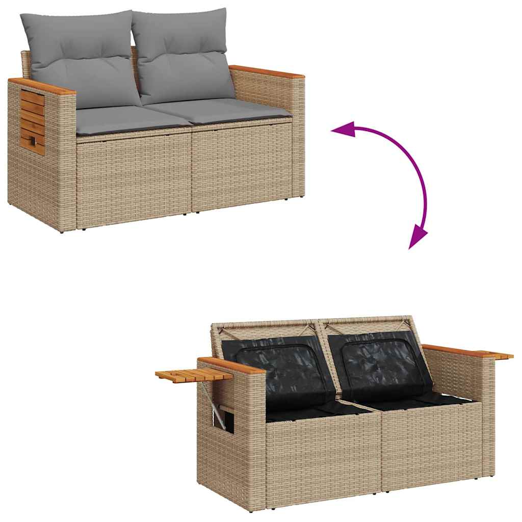 Salon de jardin avec coussins 8 pcs beige résine tressée Salons de jardin vidaXL