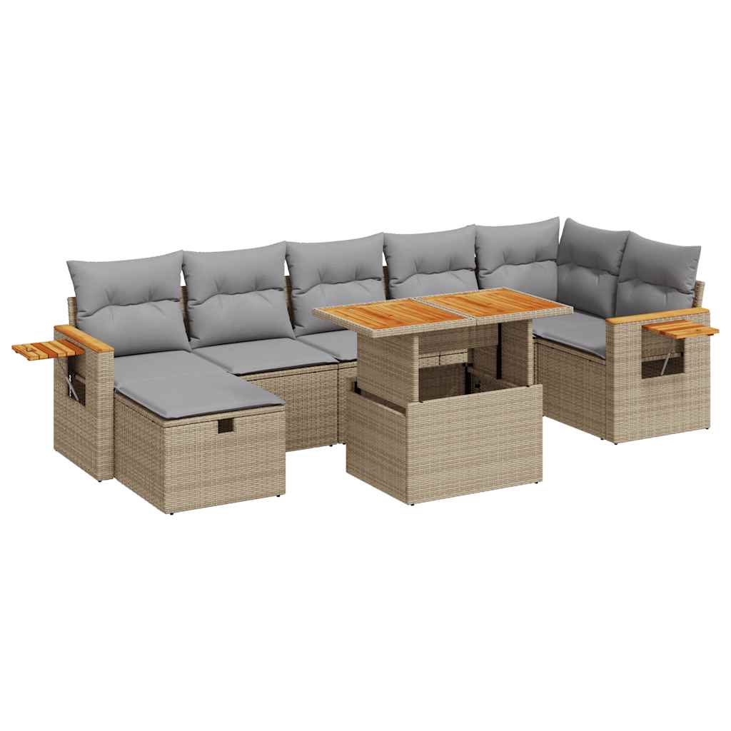 Salon de jardin avec coussins 5 pcs beige résine tressée Salons de jardin vidaXL