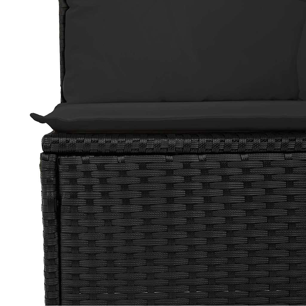 Salon de jardin 6 pcs avec coussins noir résine tressée Salons de jardin vidaXL