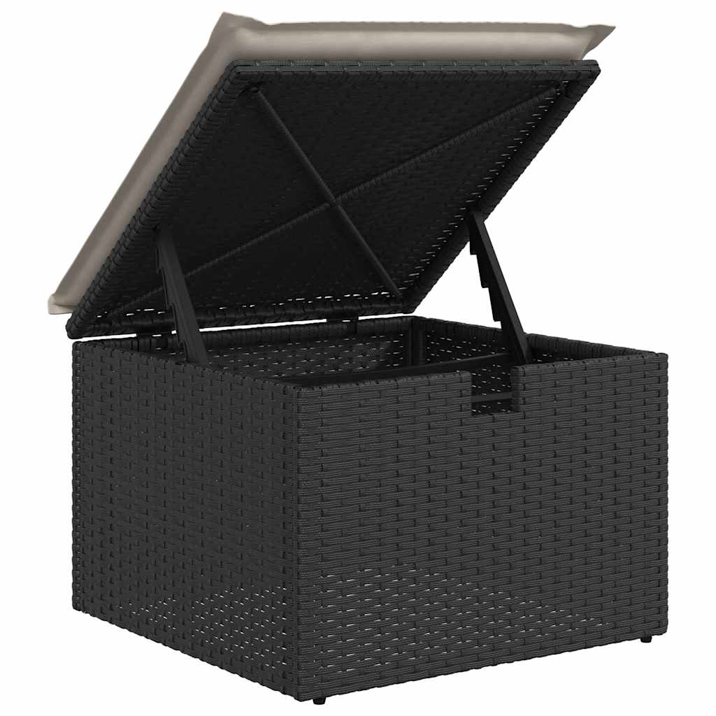 Salon de jardin 6 pcs avec coussins noir résine tressée Salons de jardin vidaXL