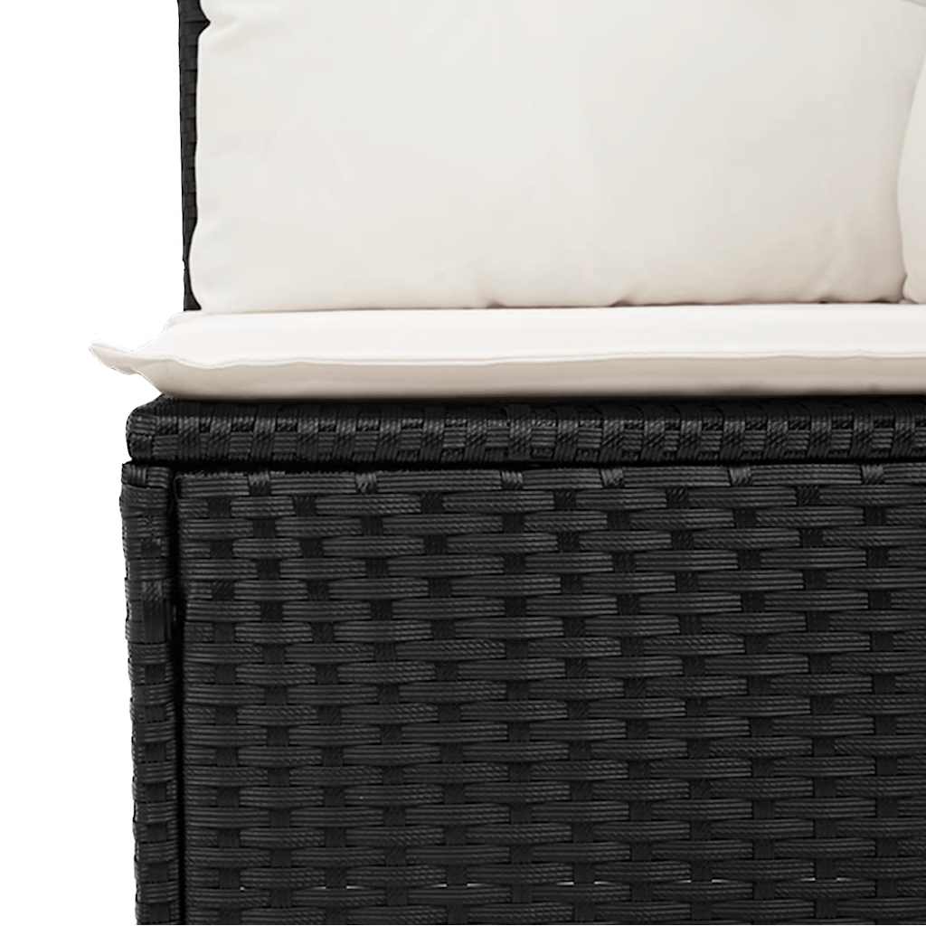 Salon de jardin 6 pcs avec coussins noir résine tressée Salons de jardin vidaXL