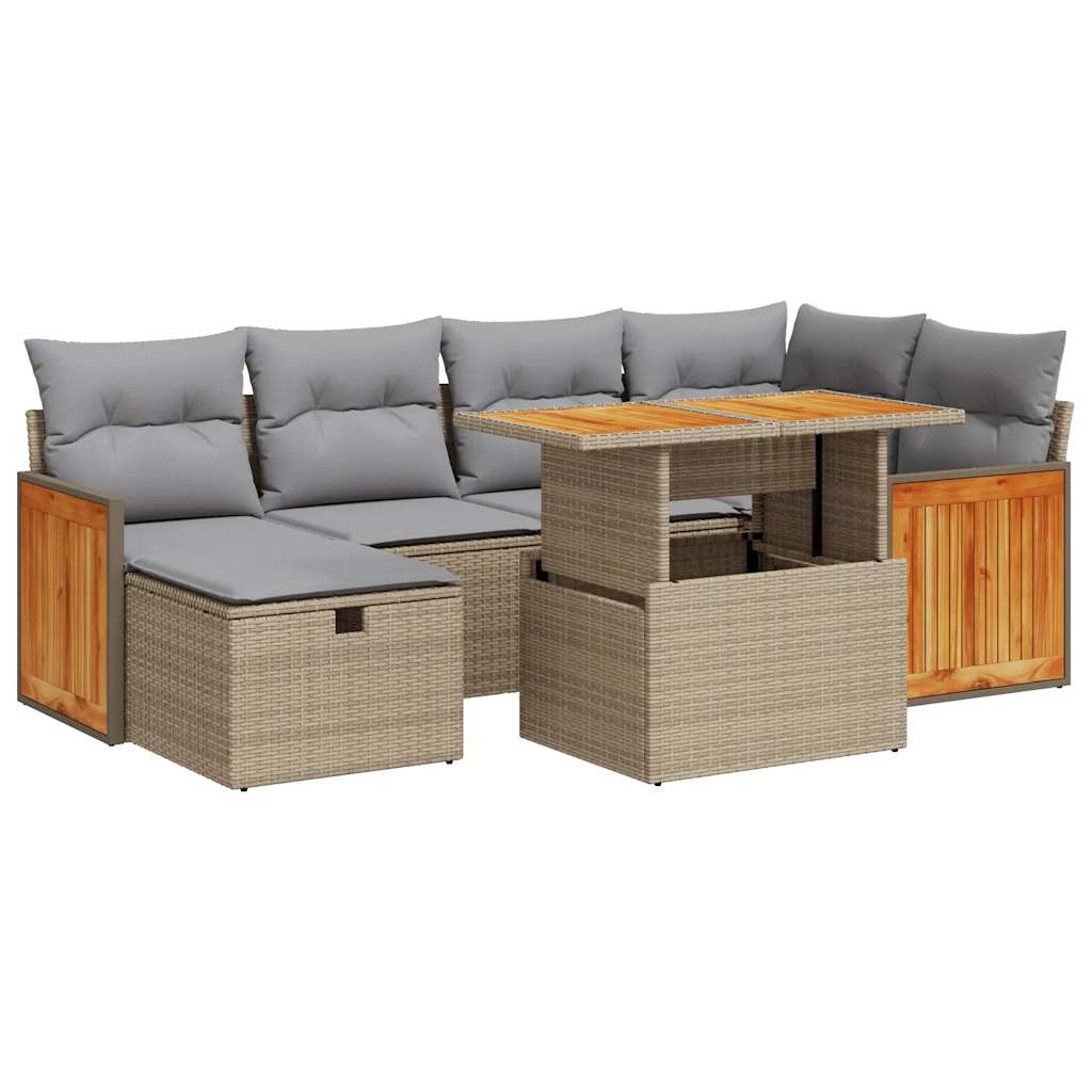 Salon de jardin avec coussins 8 pcs beige résine tressée Salons de jardin vidaXL
