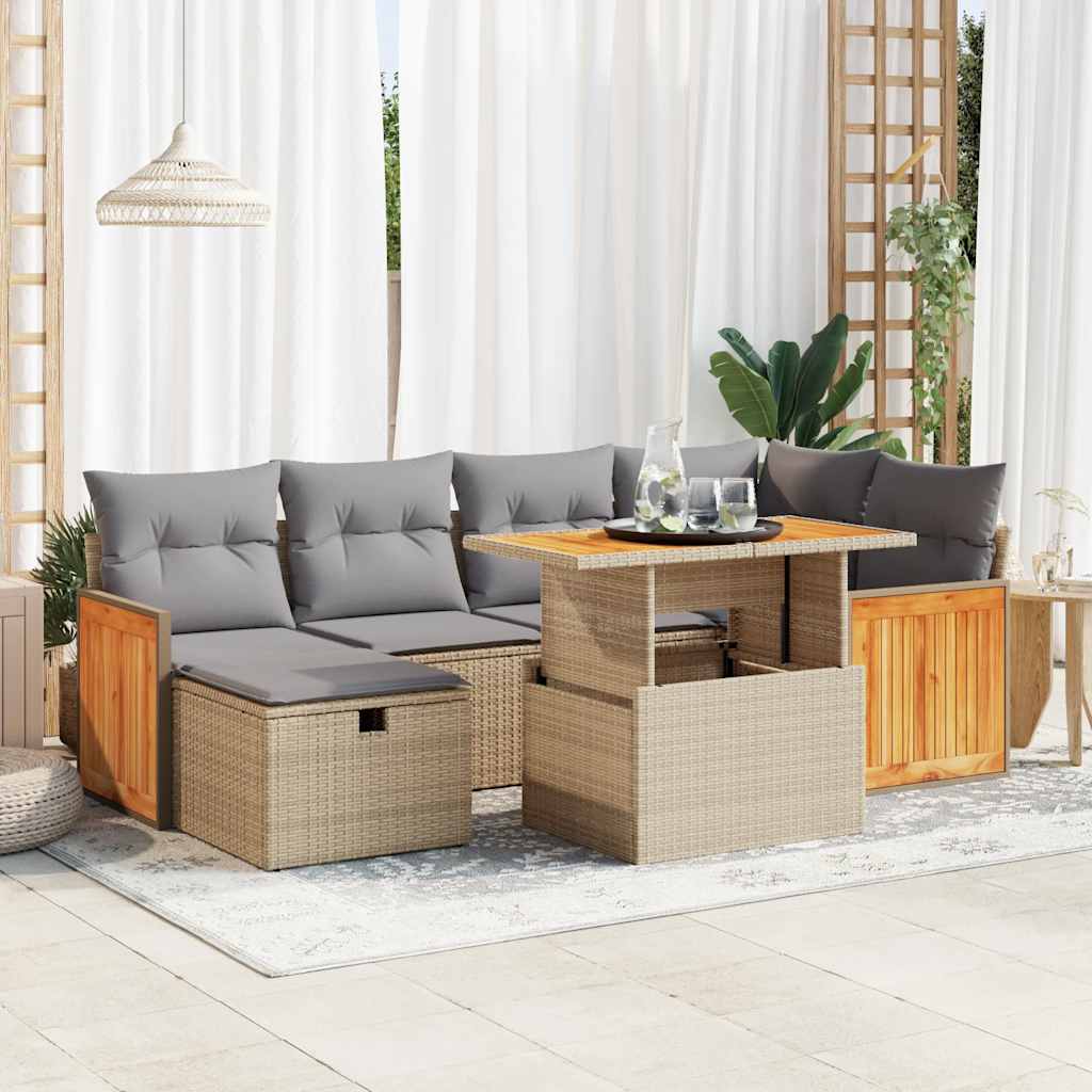 Salon de jardin avec coussins 8 pcs beige résine tressée Salons de jardin vidaXL