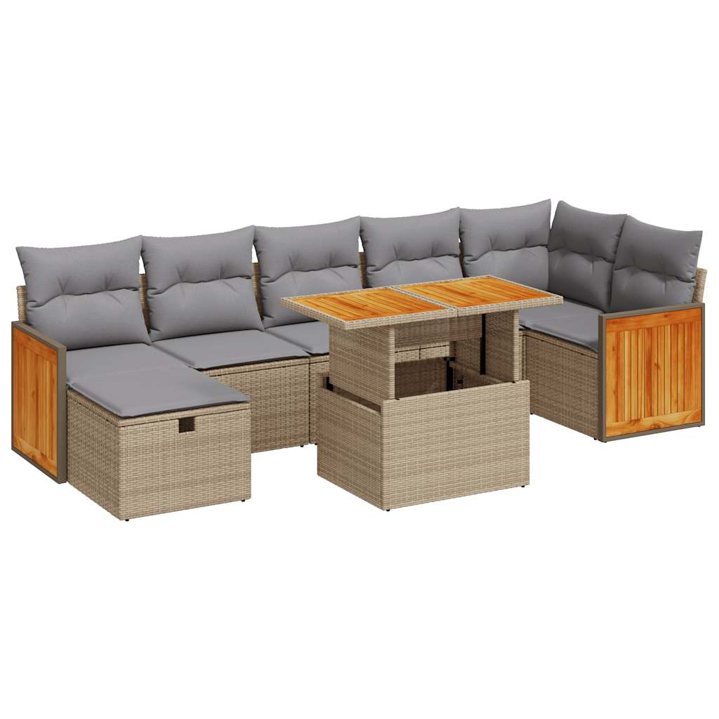 Salon de jardin avec coussins 5 pcs beige résine tressée Salons de jardin vidaXL