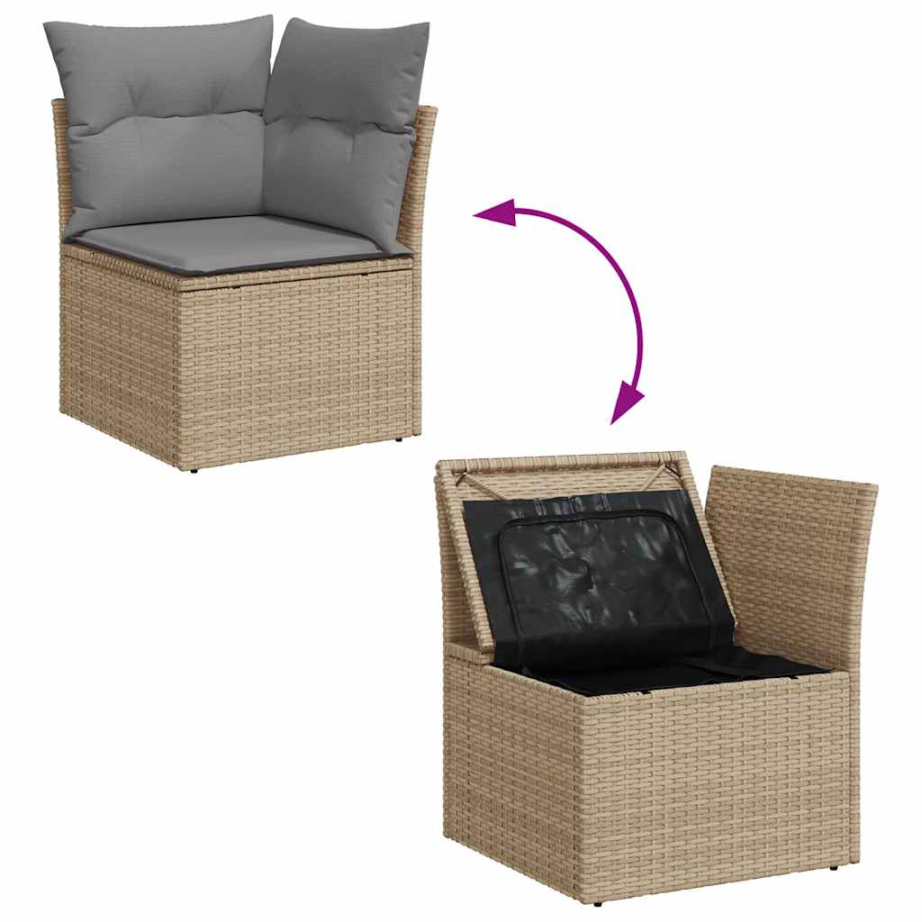 Salon de jardin avec coussins 5 pcs beige résine tressée Salons de jardin vidaXL