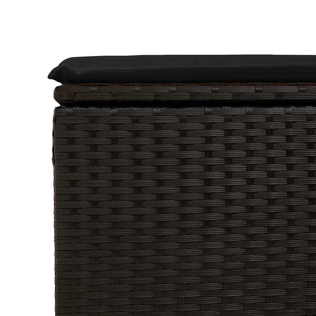 Salon de jardin avec coussins 2 pcs noir résine tressée acacia