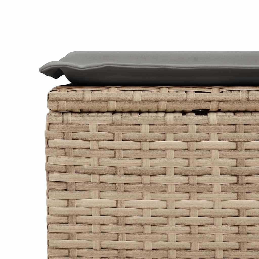 Salon de jardin avec coussins 2 pcs beige résine tressée acacia
