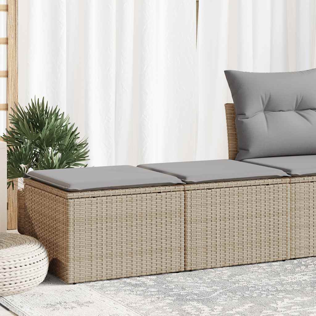 Salon de jardin avec coussins 2 pcs beige résine tressée acacia Salons de jardin vidaXL