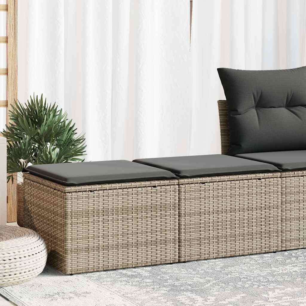 Salon de jardin 2 pcs avec coussins gris résine tressée acacia Salons de jardin vidaXL