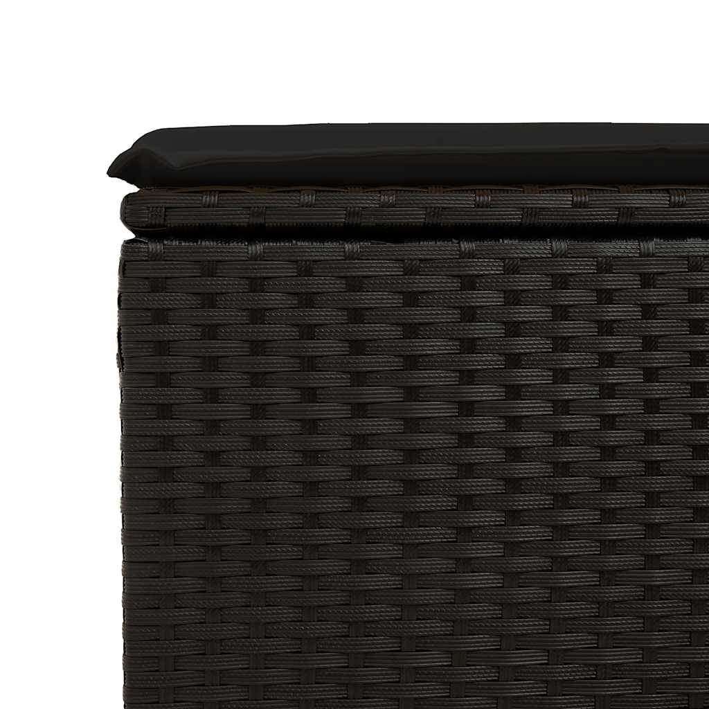 Salon de jardin avec coussins 2 pcs noir résine tressée acacia Salons de jardin vidaXL