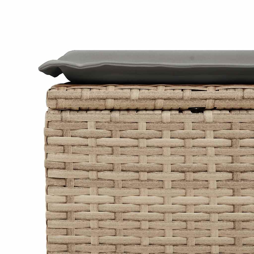 Salon de jardin avec coussins 2 pcs beige résine tressée acacia