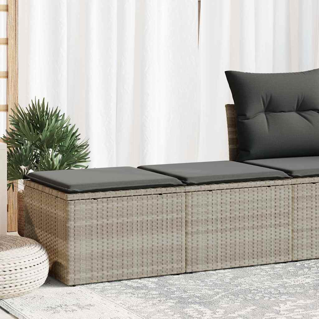 Salon de jardin 2 pcs avec coussins gris clair polyrotin acacia Salons de jardin vidaXL