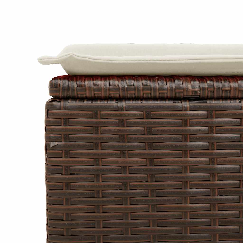 Salon de jardin avec coussins 2pcs marron résine tressée acacia