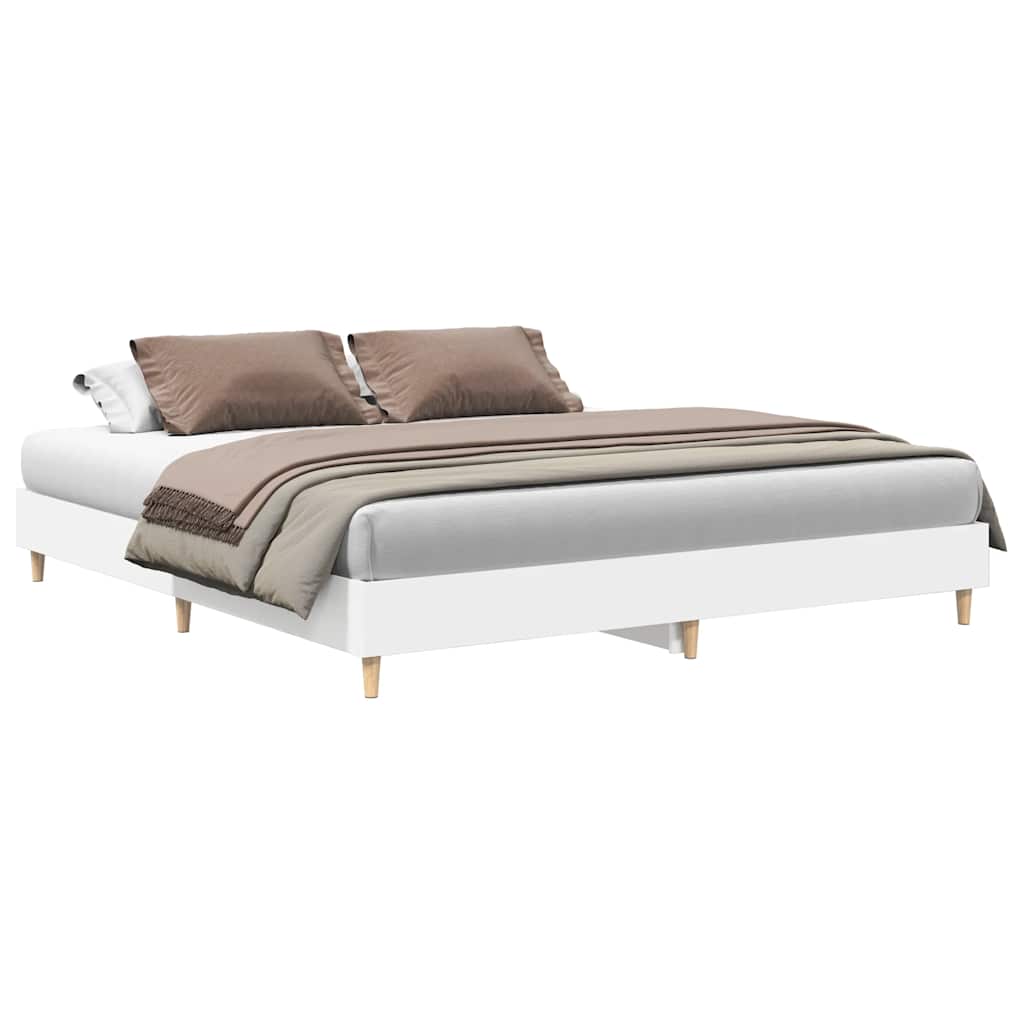 Cadre de lit sans matelas blanc 200x200 cm bois d'ingénierie - XIOS