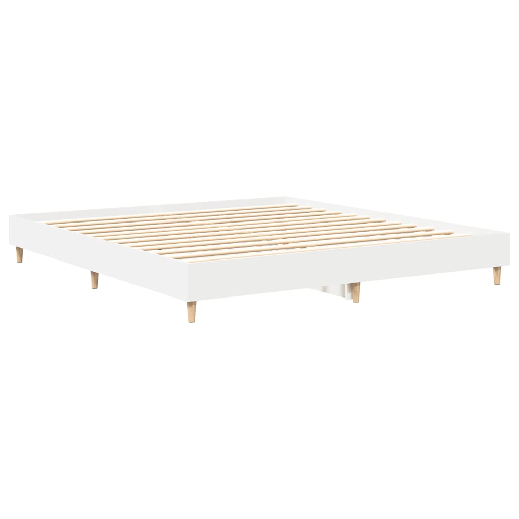 Cadre de lit sans matelas blanc 200x200 cm bois d'ingénierie - XIOS