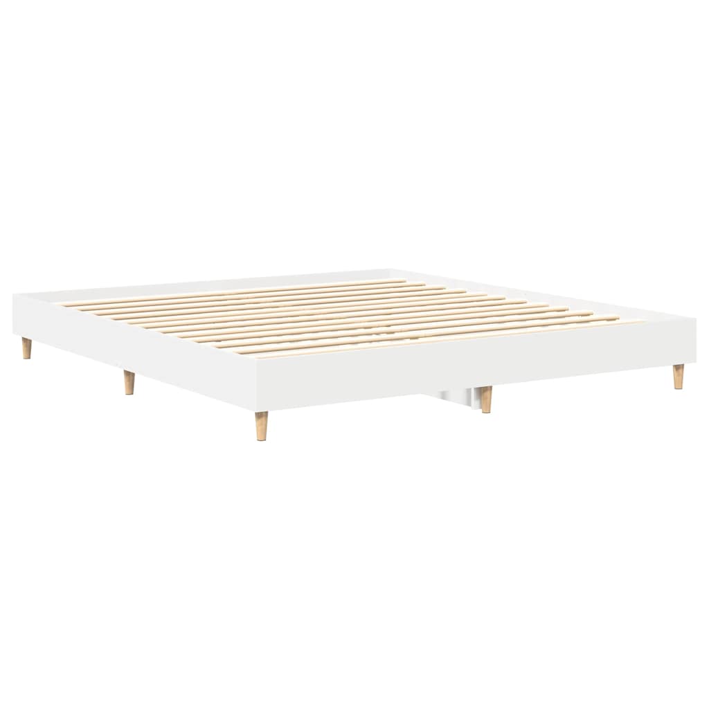Cadre de lit sans matelas blanc 200x200 cm bois d'ingénierie - XIOS