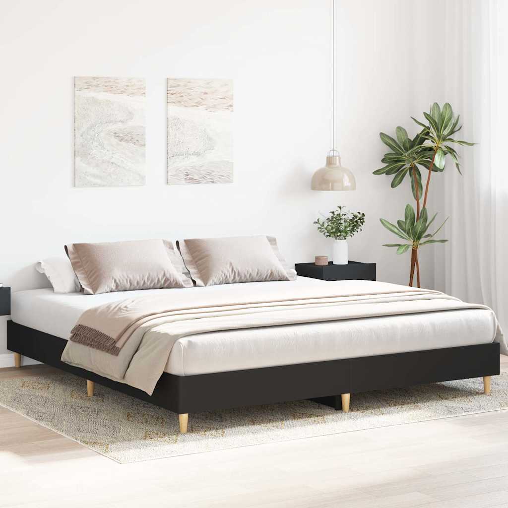 Cadre de lit sans matelas noir 200x200 cm bois d'ingénierie - XIOS