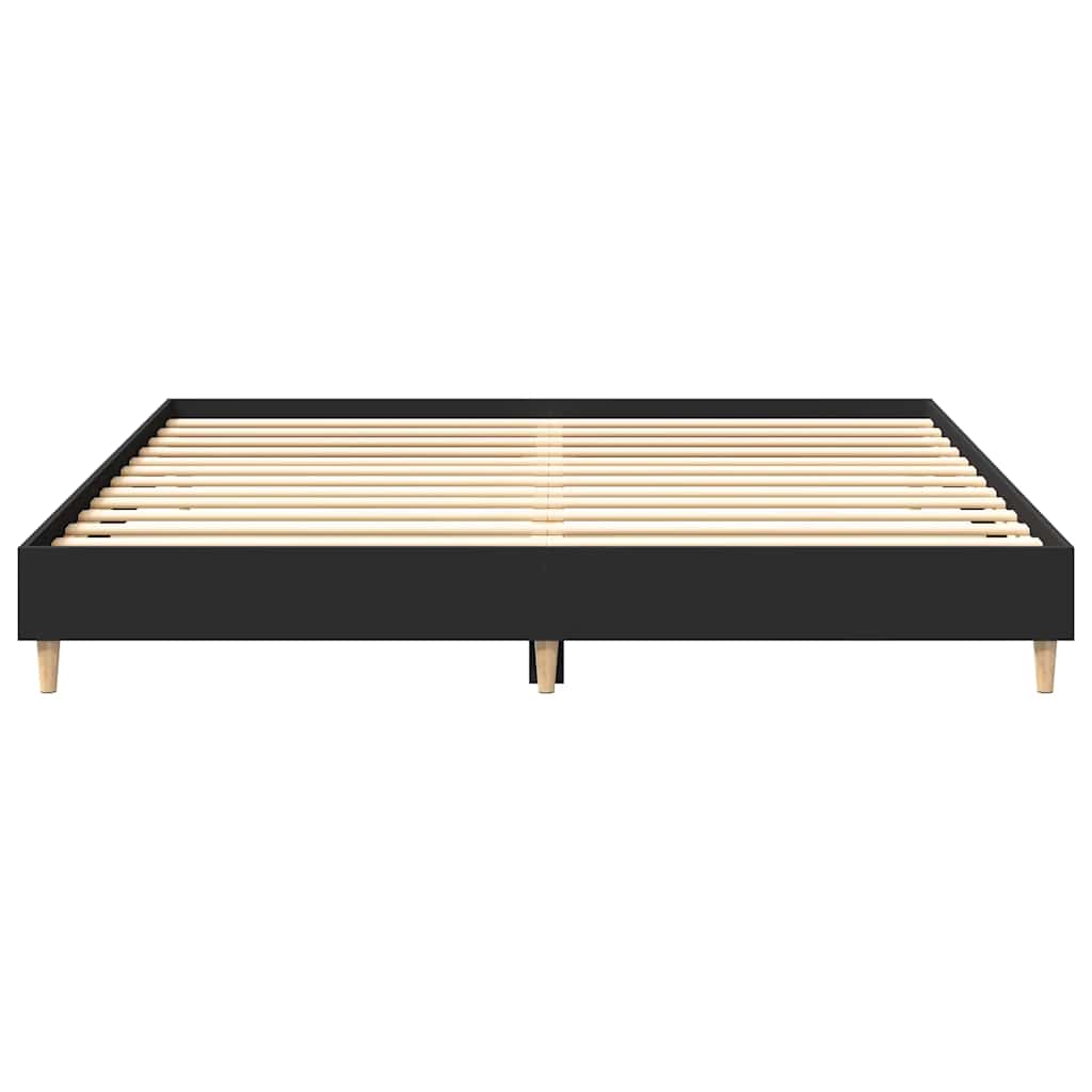 Cadre de lit sans matelas noir 200x200 cm bois d'ingénierie - XIOS