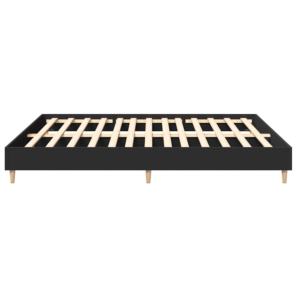 Cadre de lit sans matelas noir 200x200 cm bois d'ingénierie - XIOS