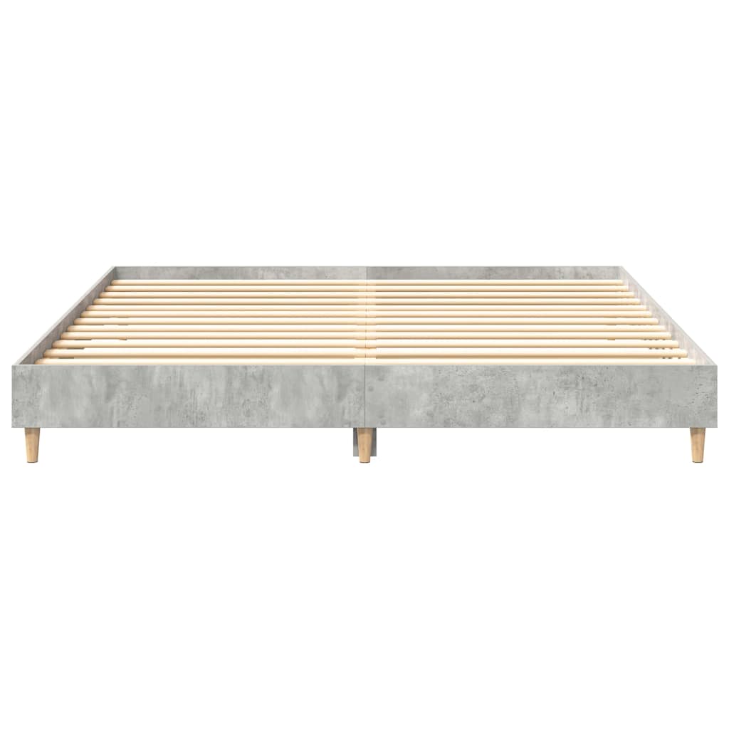 Cadre de lit sans matelas gris béton 200x200 cm bois ingénierie - XIOS