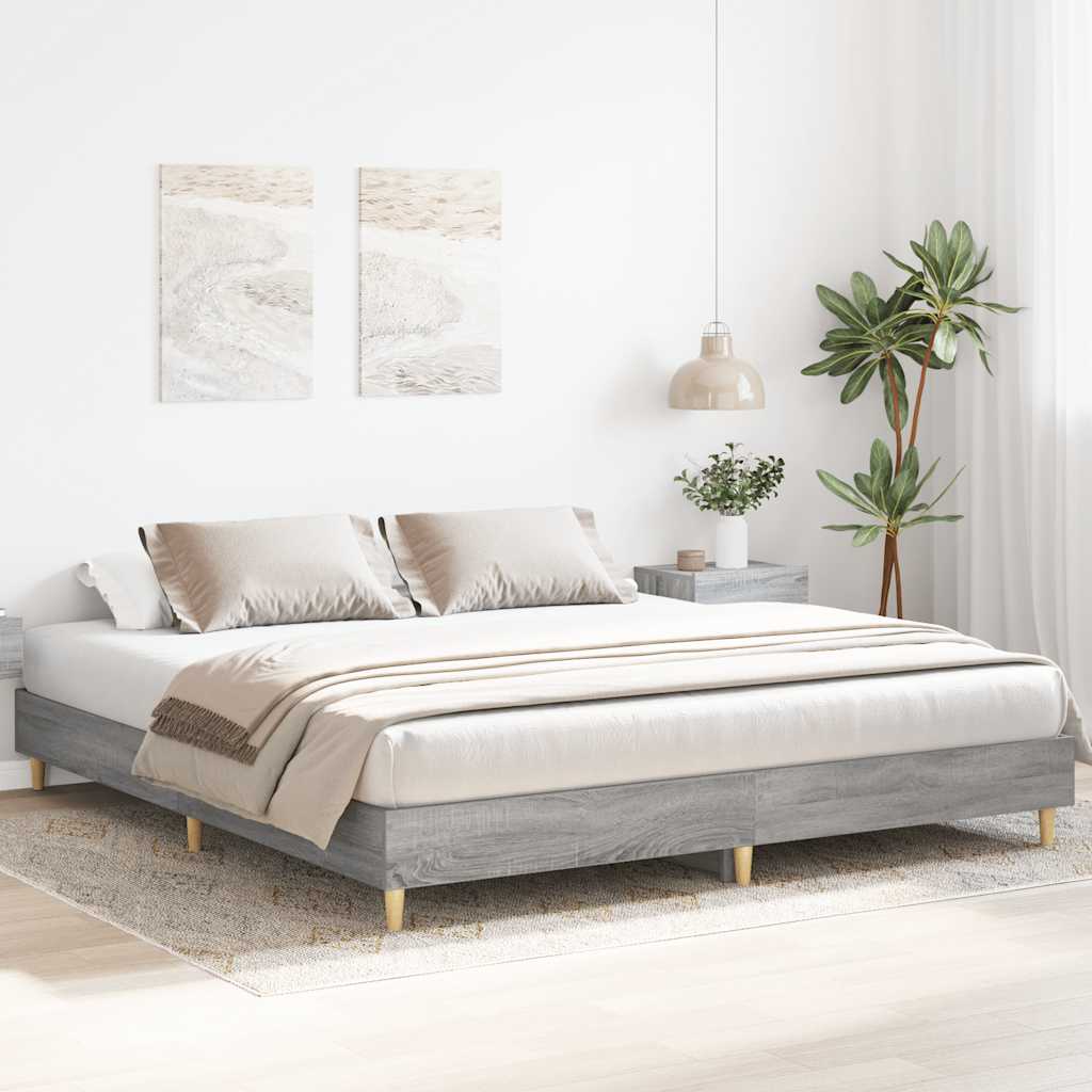 Cadre de lit sans matelas sonoma gris 200x200 cm - XIOS
