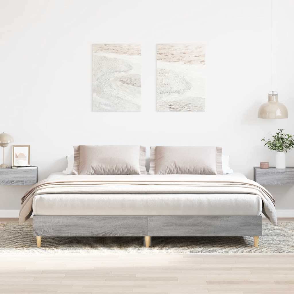 Cadre de lit sans matelas sonoma gris 200x200 cm - XIOS