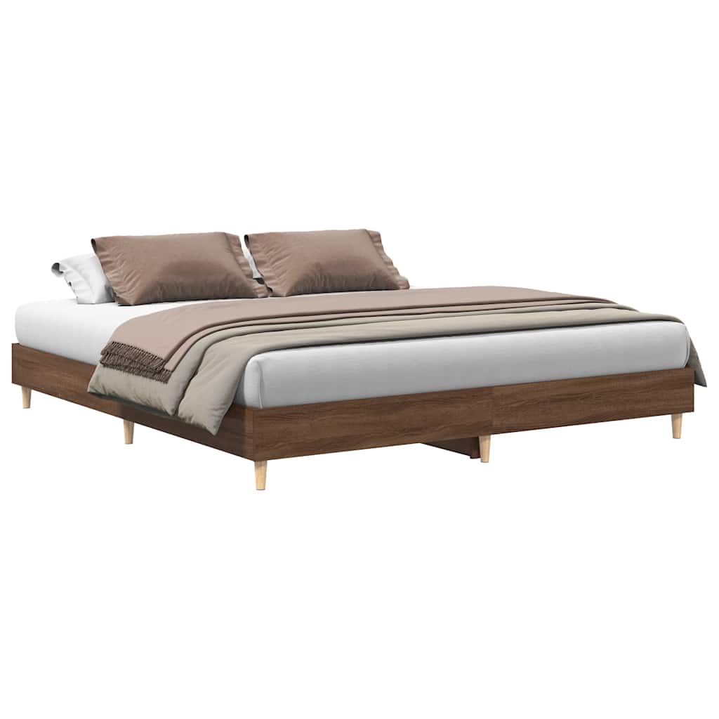 Cadre de lit sans matelas chêne marron 200x200 cm