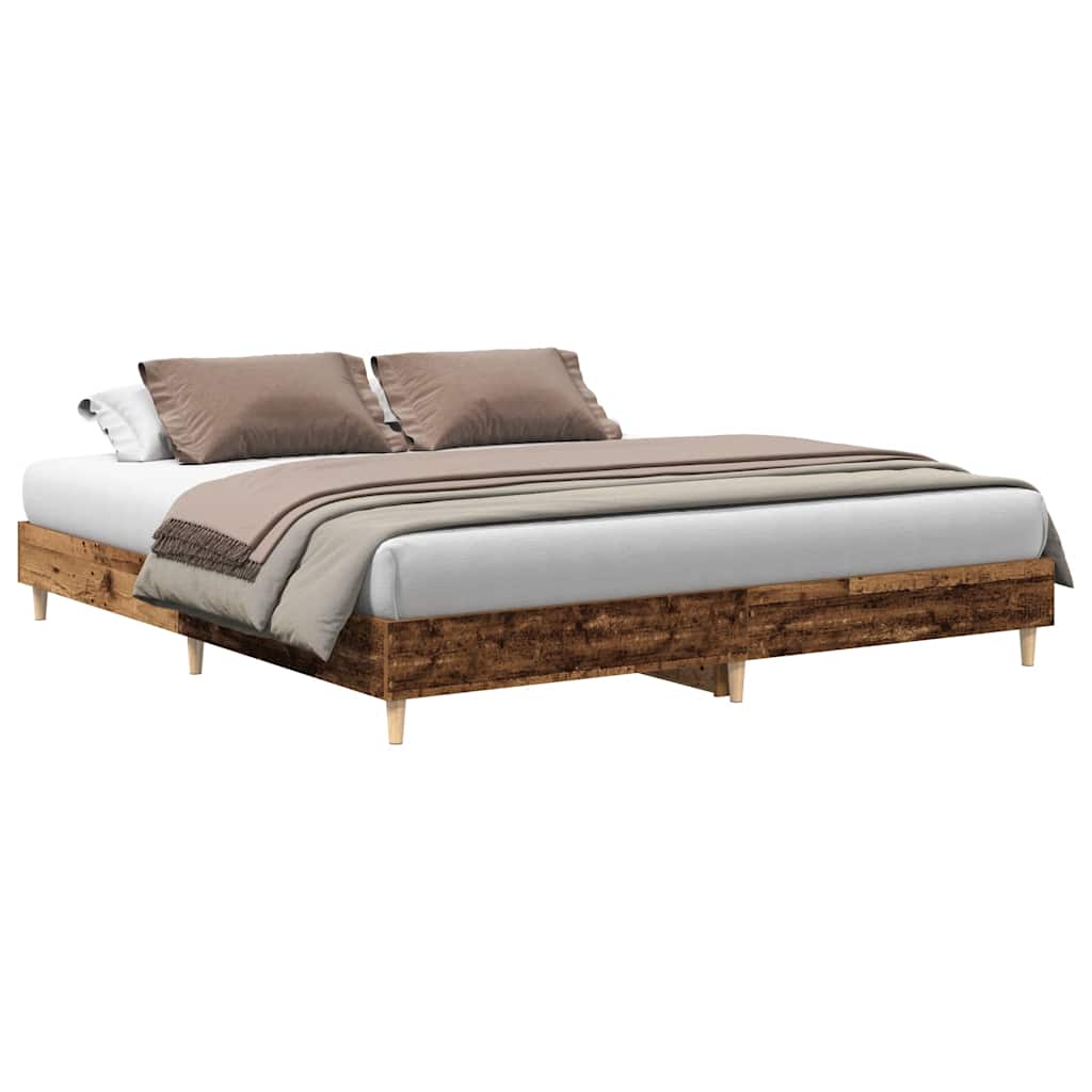 Cadre de lit sans matelas vieux bois 200x200 cm bois ingénierie - XIOS
