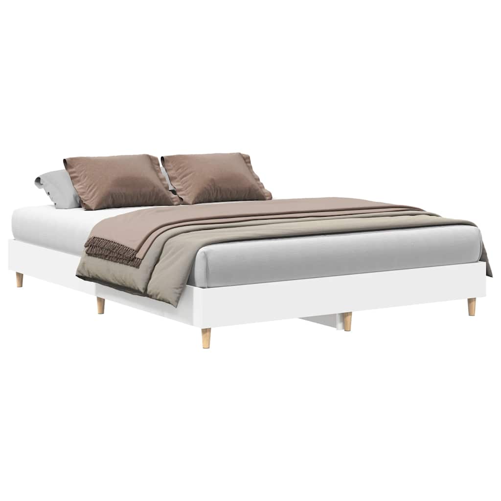 Cadre de lit sans matelas blanc 150x200 cm bois d'ingénierie - XIOS