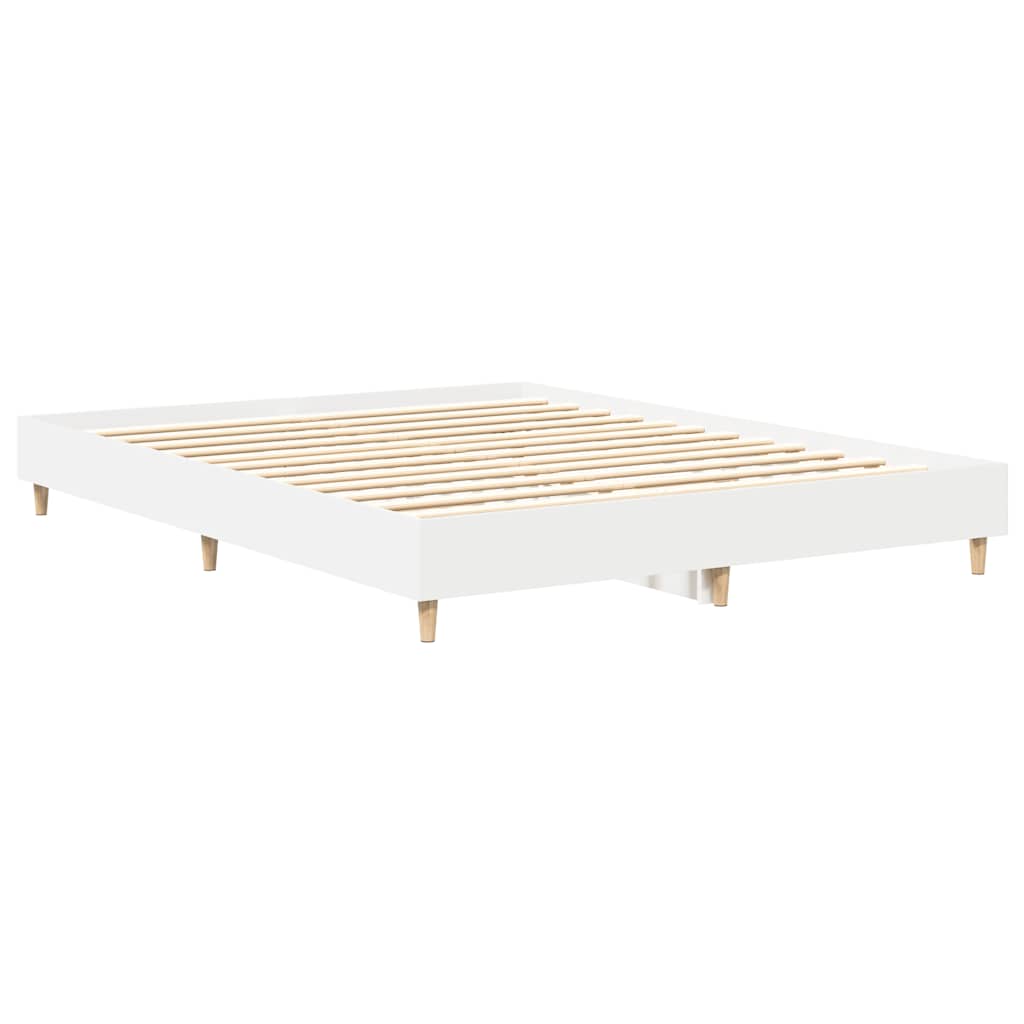 Cadre de lit sans matelas blanc 150x200 cm bois d'ingénierie - XIOS