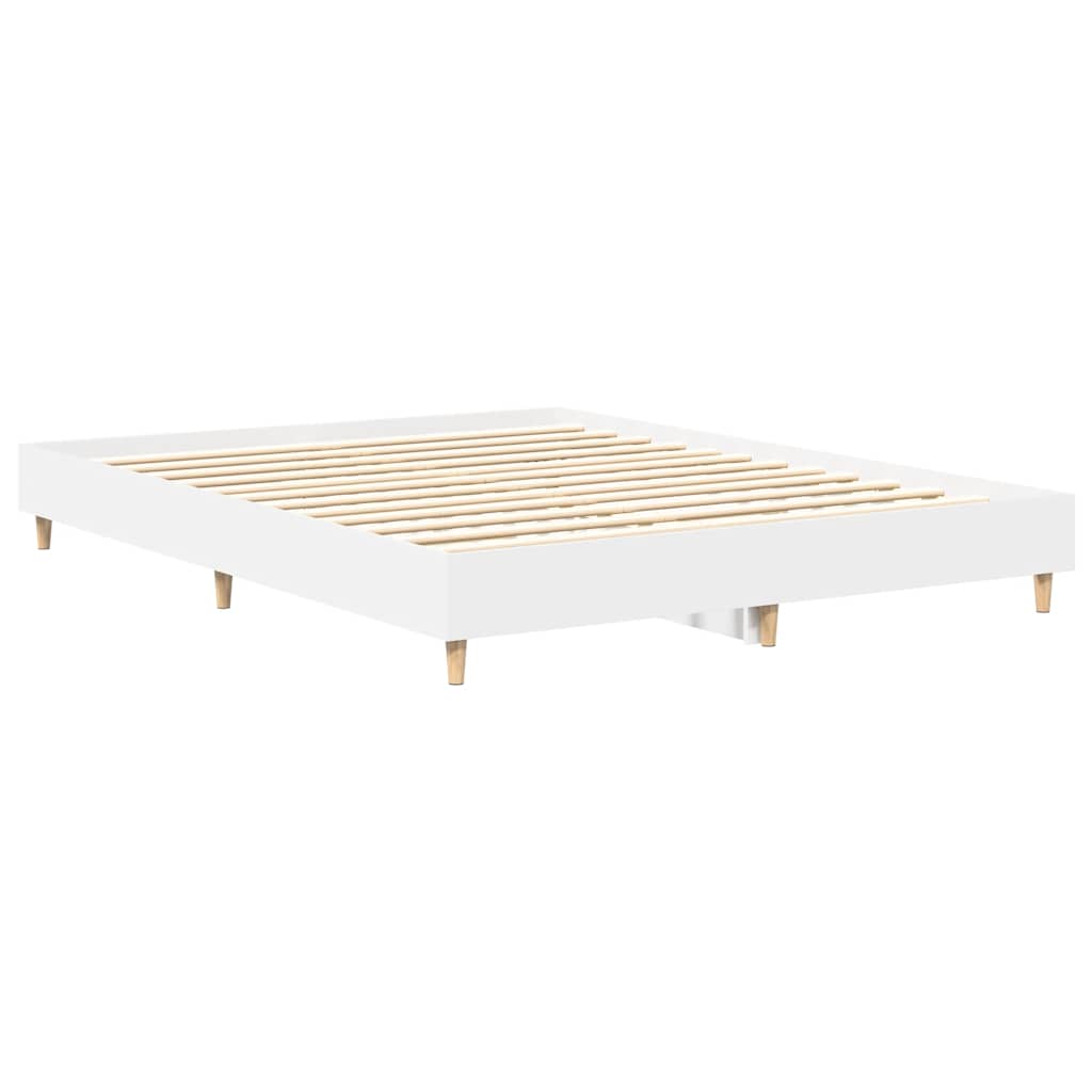 Cadre de lit sans matelas blanc 150x200 cm bois d'ingénierie - XIOS