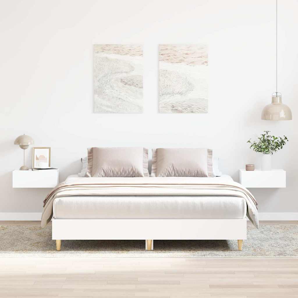 Cadre de lit sans matelas blanc 150x200 cm bois d'ingénierie - XIOS